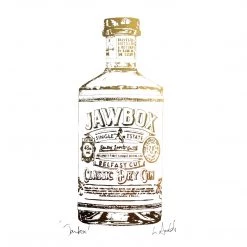 White Chalk Studio Contemporary JAWBOX Irish Gin Bottle - Stunning Metallic Art