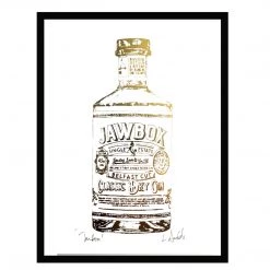 White Chalk Studio Contemporary JAWBOX Irish Gin Bottle - Stunning Metallic Art