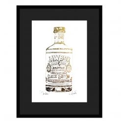 White Chalk Studio Contemporary JAWBOX Irish Gin Bottle - Stunning Metallic Art