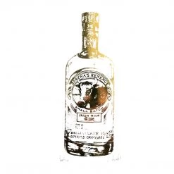 White Chalk Studio Contemporary BERTHA’S REVENGE Irish Gin Bottle - Stunning Metallic Art