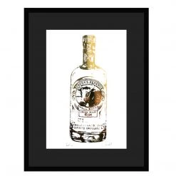 White Chalk Studio Contemporary BERTHA’S REVENGE Irish Gin Bottle - Stunning Metallic Art