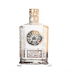 White Chalk Studio BROOKLYN Gin Bottle - Stunning Metallic Art