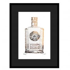 White Chalk Studio BROOKLYN Gin Bottle - Stunning Metallic Art