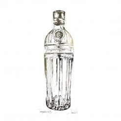 White Chalk Studio TANQUERAY Gin Bottle - Stunning Metallic Art