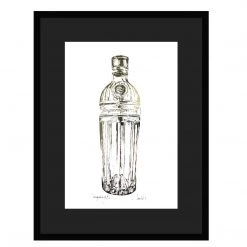 White Chalk Studio TANQUERAY Gin Bottle - Stunning Metallic Art