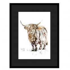 White Chalk Studio HIGHLAND COW - Stunning Metallic Art