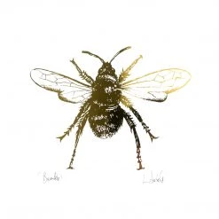 White Chalk Studio Contemporary BUMBLE BEE - Stunning Metallic Art
