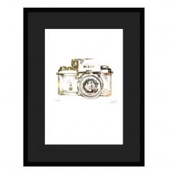 White Chalk Studio Contemporary NIKON CAMERA - Stunning Metallic Art