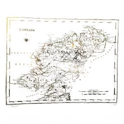 White Chalk Studio Contemporary DONEGAL MAP - Stunning Metallic Art