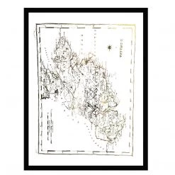 White Chalk Studio Contemporary DONEGAL MAP - Stunning Metallic Art