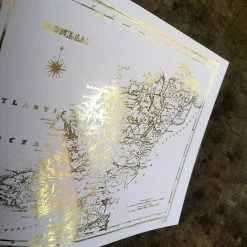 White Chalk Studio Contemporary DONEGAL MAP - Stunning Metallic Art