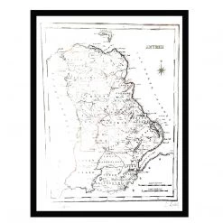 White Chalk Studio ANTRIM MAP - Stunning Metallic Art Contemporary