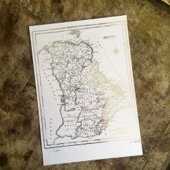 White Chalk Studio ANTRIM MAP - Stunning Metallic Art Contemporary