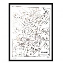 White Chalk Studio Contemporary BELFAST MAP - Stunning Metallic Art