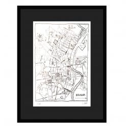 White Chalk Studio Contemporary BELFAST MAP - Stunning Metallic Art