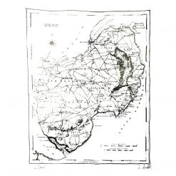 White Chalk Studio Contemporary DOWN MAP - Stunning Metallic Art