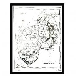 White Chalk Studio Contemporary DOWN MAP - Stunning Metallic Art