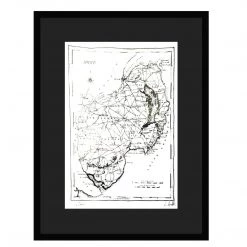 White Chalk Studio Contemporary DOWN MAP - Stunning Metallic Art