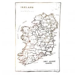 White Chalk Studio Contemporary IRELAND MAP - Stunning Metallic Art
