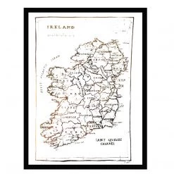 White Chalk Studio Contemporary IRELAND MAP - Stunning Metallic Art