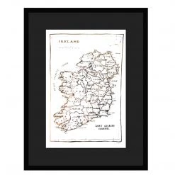 White Chalk Studio Contemporary IRELAND MAP - Stunning Metallic Art