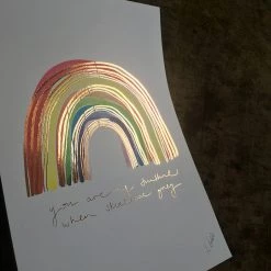 White Chalk Studio Contemporary RAINBOW - Stunning Metallic Art