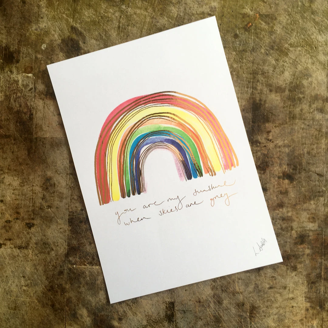 White Chalk Studio Contemporary RAINBOW - Stunning Metallic Art