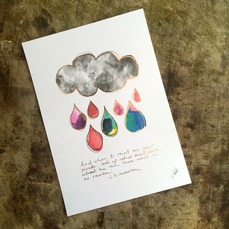 White Chalk Studio CLOUDY DAY - Stunning Metallic Art