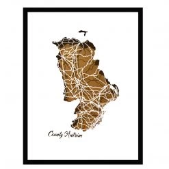 BB Papercuts County ANTRIM - Papercut Map - Designed Imagined Made In Ireland Places