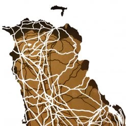 BB Papercuts County ANTRIM - Papercut Map - Designed Imagined Made In Ireland Places