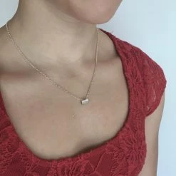 Lynsey DeBurca CARROW - Rectangle Hammered Textured Pendant Necklace - Made In Ireland All Jewellery