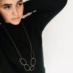 Lynsey DeBurca All Jewellery FADA - Large Beaten Oval Rings Necklace - Made In Ireland