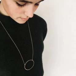 Lynsey DeBurca ANCAIRE - Silver Circle Pendant Necklace - Made In Ireland All Jewellery