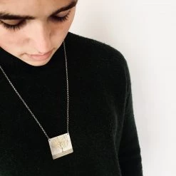 Ghost & Bonesetter Silver Etched Tree Pendant Necklace - Made In Belfast All Jewellery