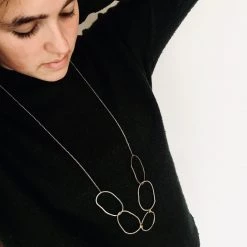 Lynsey DeBurca All Jewellery FADA - Large Beaten Oval Rings Necklace - Made In Ireland