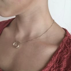 Lynsey DeBurca DOORUS - Silver + Gold Plate Hammered Ring Necklace - Made In Ireland All Jewellery