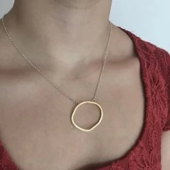 Lynsey DeBurca All Jewellery DRIFT - Gold Plated Textured Organic Pendant Necklace - Made In Ireland