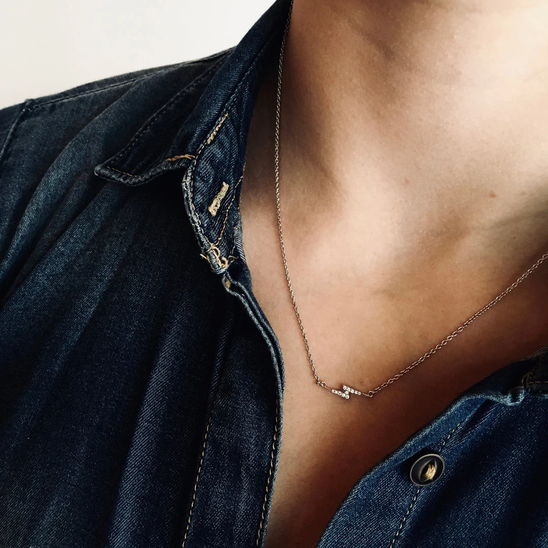 Mary K All Jewellery BOLT - Cubic Zirconia + Silver Necklace - Designed, Imagined, Made In Ireland