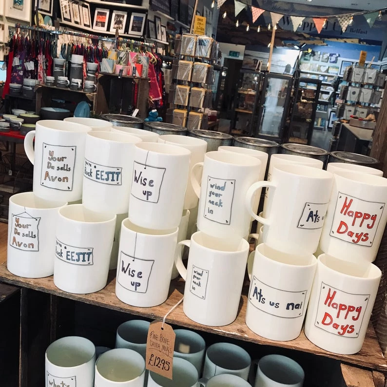 We Have It Wrapped UP OH FOR GOODNESS SAKE - Belfast - Slang - Humorous - Bone - China - Mug